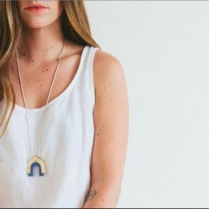 Tiro Tiro brass and cobalt porcelain Lux Necklace